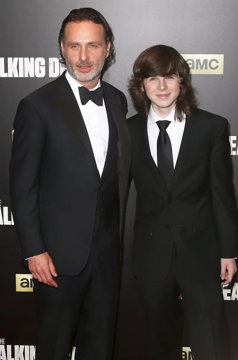 Andrew Lincoln and Chandler Riggs