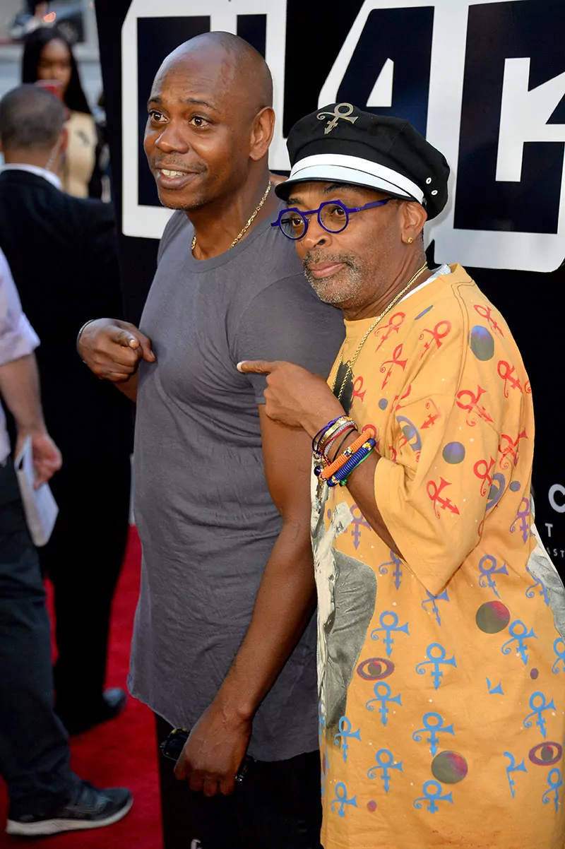Spike Lee and Dave Chappelle at the Los Angeles premiere of BlacKkKlansman