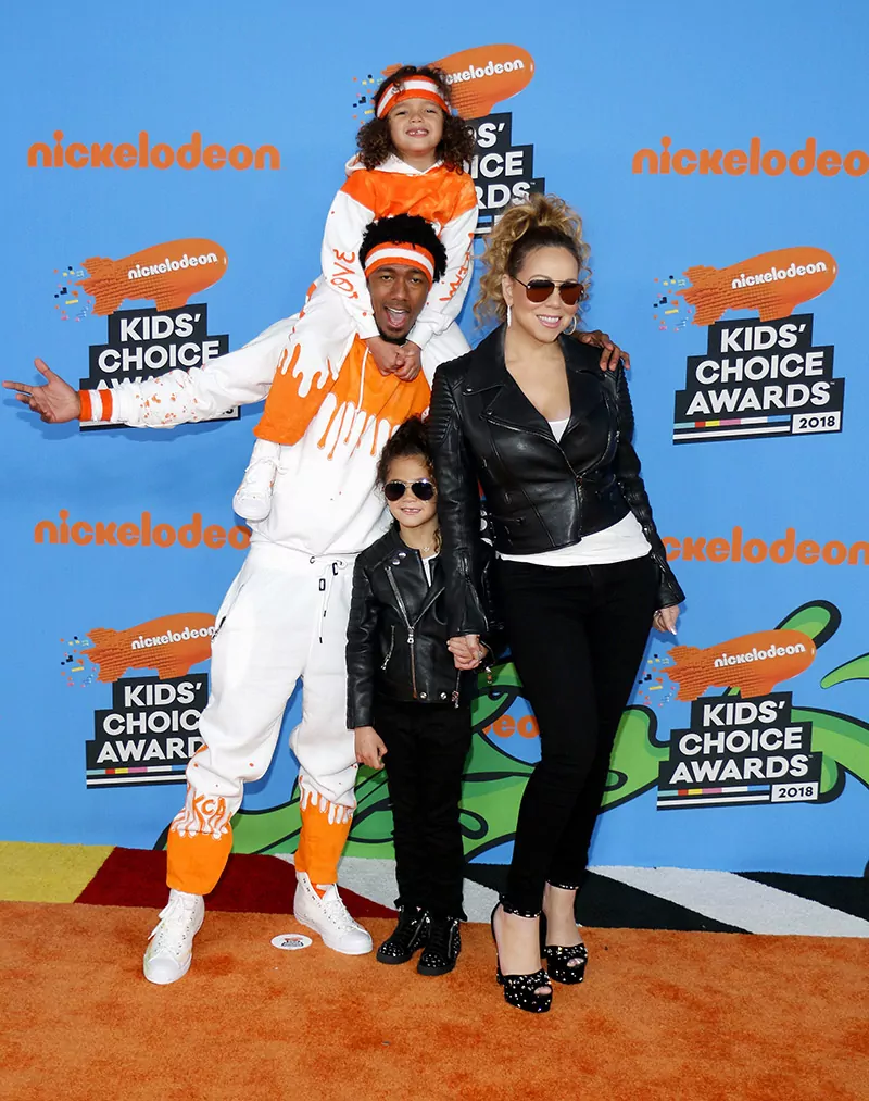 Mariah Carey, Nick Cannon, Moroccan Cannon and Monroe Cannon at the Nickelodeon's Kids' Choice Awards
