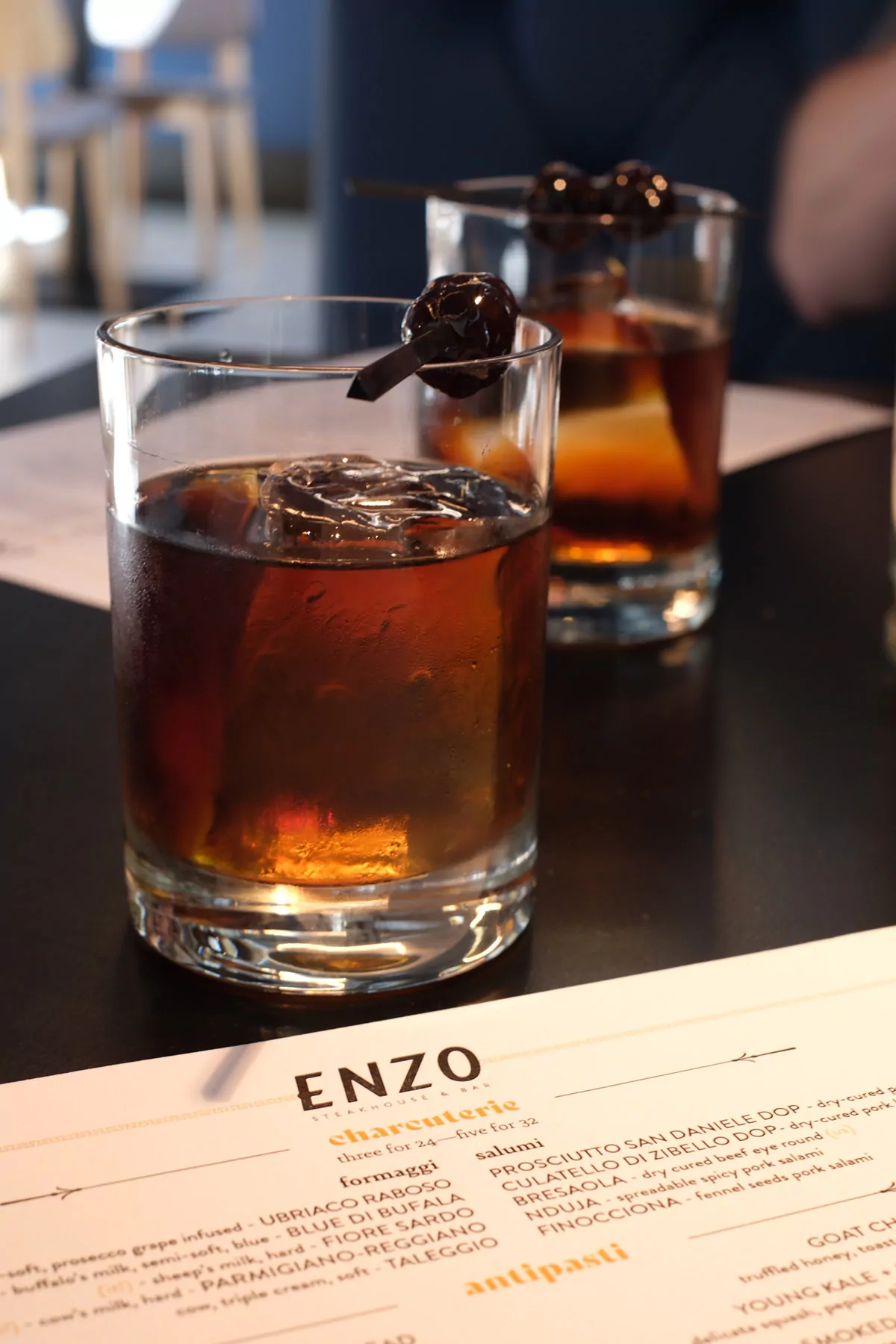 Old Fashioned Cocktails at Enzo