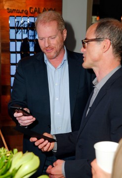 Celebrities respond to fan questions using the Samsung Galaxy S 5 at the Variety Studio: Powered by Samsung Galaxy at the Palihouse Hotel in West Hollywood