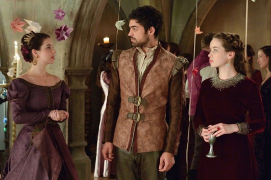 Pictured: (L-R) Adelaide Kane as Mary Queen of Scotland and France, Sean Teale as Conde and Anna Popplewell as Lola Photo Credit: Ben Mark Holzberg/ The CW