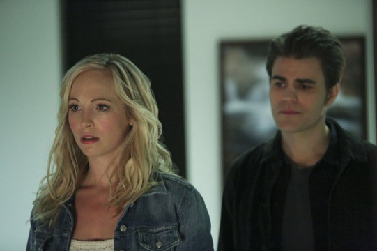Pictured: (L-R) Candice Accola as Caroline and Paul Wesley as Stefan Photo Credit: Annette Brown/ The CW