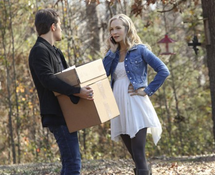 Pictured: (L-R) Paul Wesley as Stefan and Candice Accola as Caroline Photo Credit: Annette Brown/ The CW