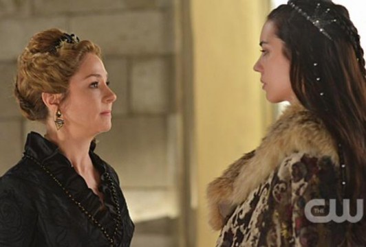 Pictured: (L-R) Megan Follows as Catherine de Medici and Adelaide Kane as Mary, Queen of Scotland and France Photo Credit: Sven Frenzel/The CW