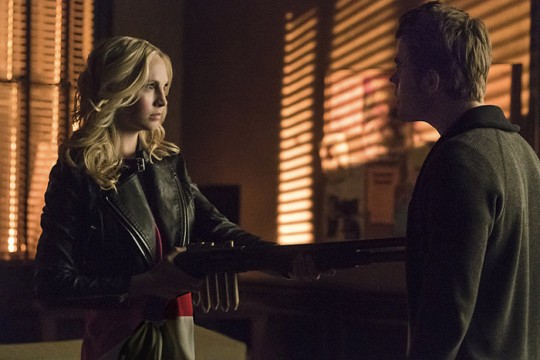 Pictured: (L-R) Candice Accola as Caroline and Paul Wesley as Stefan Photo Credit: Tina Rowden/The CW