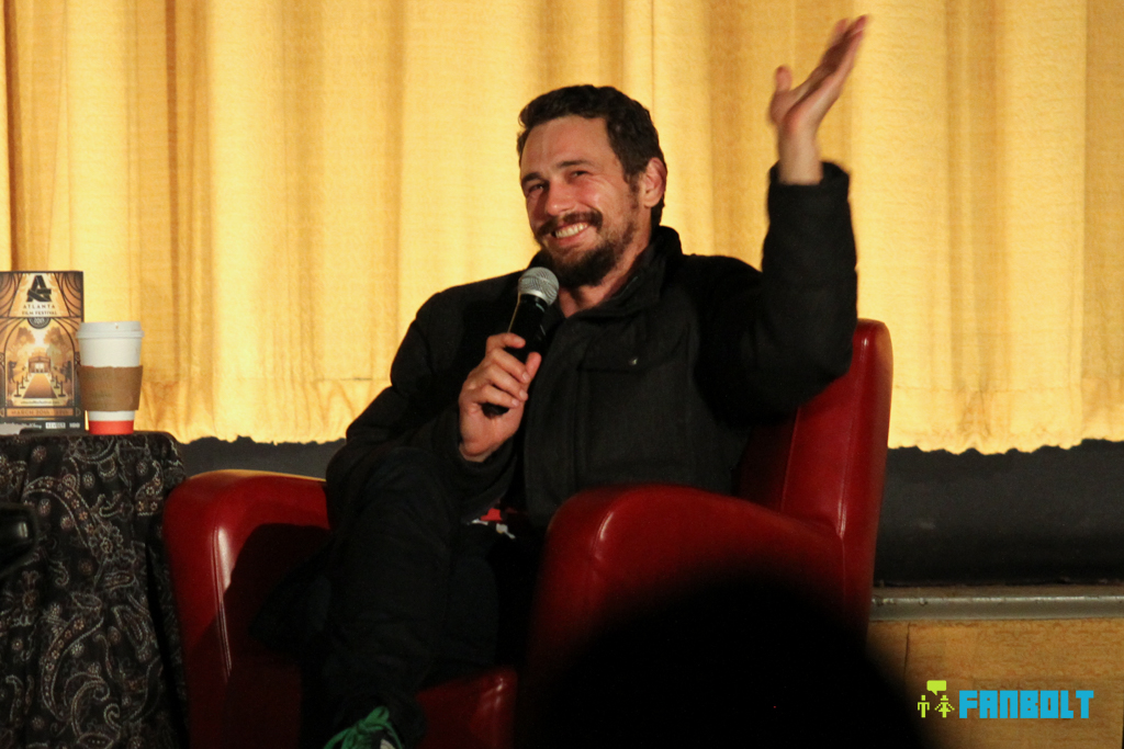 James Franco discussing the film industry at a session for the Atlanta Film Festival