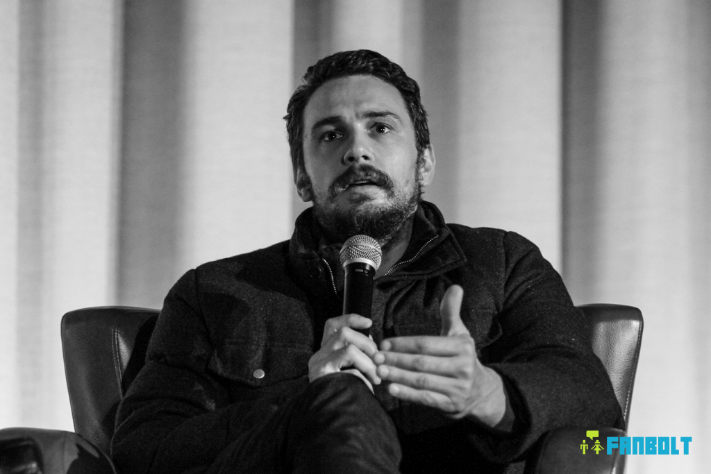 James Franco discussing the film industry at a session for the Atlanta Film Festival
