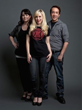 (L-R) Designer Amy Beth Christenson, HerUniverse Founder Ashley Eckstein and Designer Andrew MacLaine