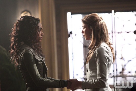 Pictured: Maisie Richardson-Sellers as Rebekah and Riley Voelkel as Freya Photo Credit: Annette Brown/ The CW