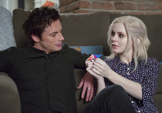 Pictured: (L-R) Bradley James as Lowell Tracey and Rose McIver as Liv Moore Photo Credit: Diyah Pera/ The CW