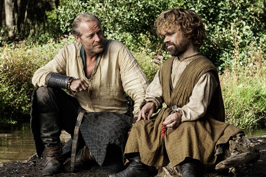 Pictured: Iain Glen as Jorah Mormont, Peter Dinklage as Tyrion Lannister Photo Credit: Helen Sloan/HBO