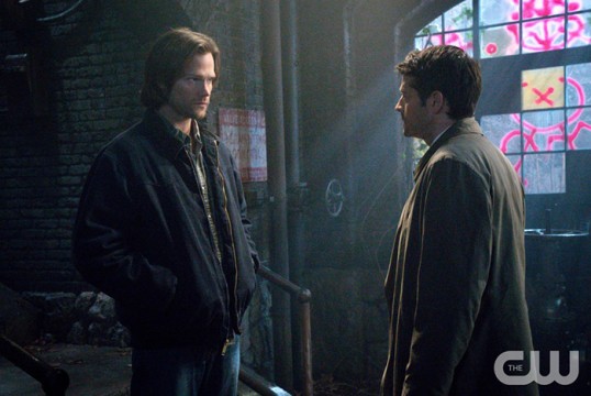 Pictured: (L-R)Jared Padalecki as Sam and Misha Collins as Castiel Photo Credit: Liane Hentscher/ The CW