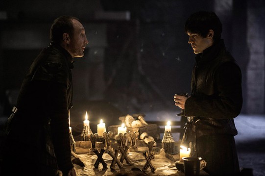 Pictured: Michael McElhatton as Roose Bolton and Iwan Rheon as Ramsay Bolton Photo Credit: Helen Sloan/ HBO