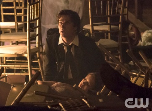 Pictured: Ian Somerhalder as Damon and Nina Dobrev as Elena Photo Credit: Annette Brown/ The CW