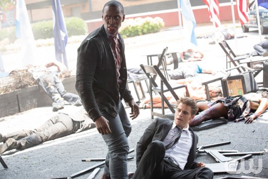  Pictured (L-R): Jaiden Kaine as Beau and Paul Wesley as Stefan Photo: Bob Mahoney/The CW