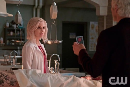 Pictured (L-R): Rose McIver as Liv and David Anders as Blaine Photo Credit: Katie Yu/The CW 