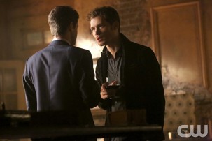  Pictured (L-R): Oliver Ackland as Tristan (back to camera) and Joseph Morgan as Klaus 