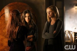 Pictured (L-R): Rebecca Breeds as Aurora (back to camera), Phoebe Tonkin as Hayley and Riley Voelkel as Freya Photo Credit: Quantrell Colbert/The CWPhoto Credit: Quantrell Colbert/The CW