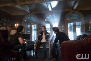  Pictured (L-R): Ian Somerhalder as Damon, Annie Wersching as Lily and Paul Wesley as Damon Photo Credit: Annette Brown/The CW
