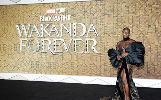 Danai Gurira attends the European Premiere of Black Panther: Wakanda Forever