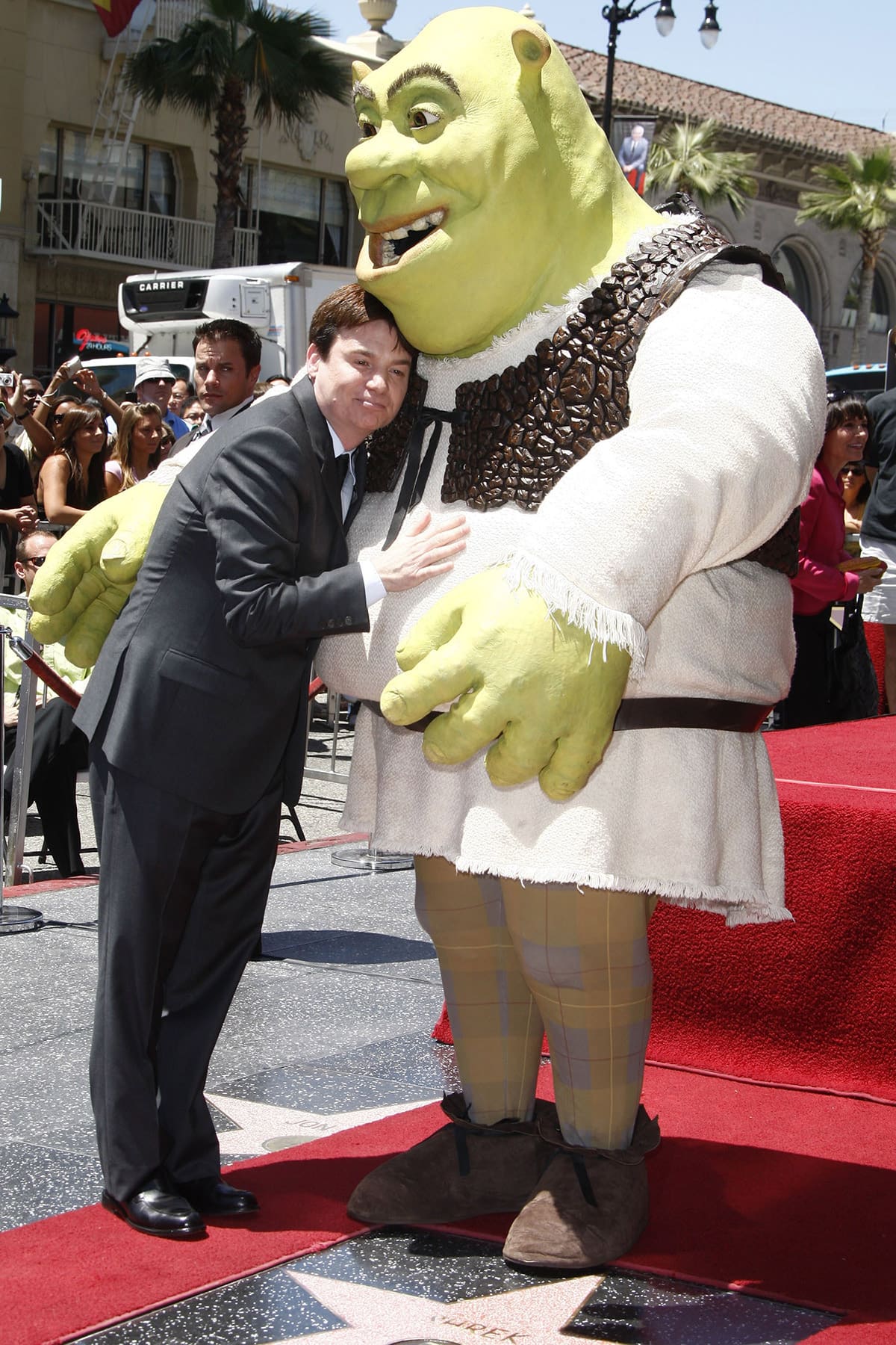 Mike Myers and Shrek on the Hollywood Walk of Fame