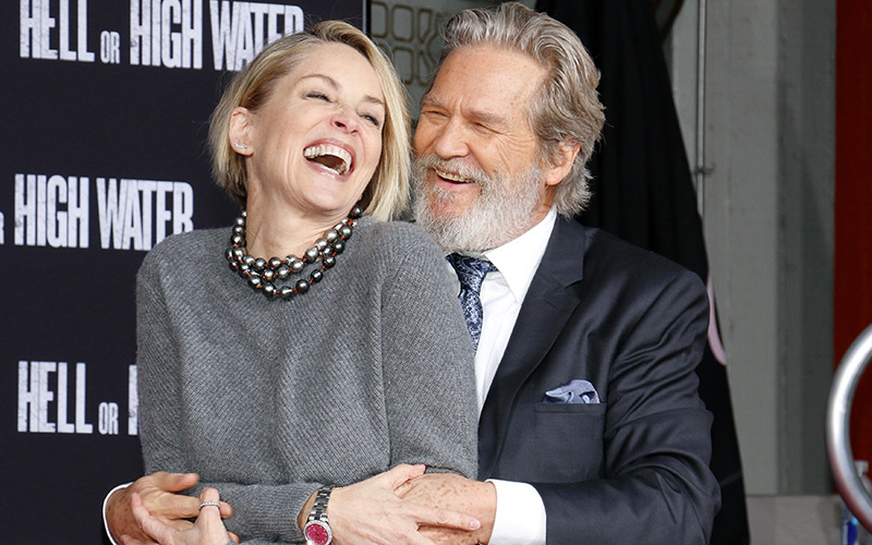 Sharon Stone and Jeff Bridges at Jeff Bridges Hand And Footprint Ceremony held at the TCL Chinese Theatre