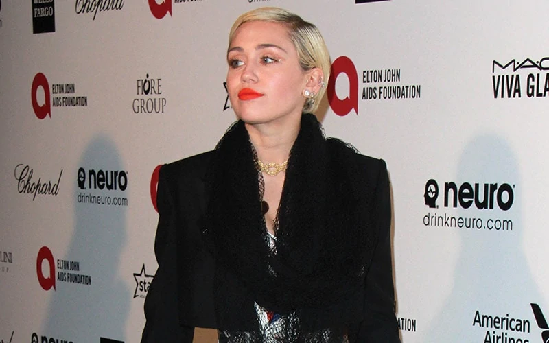 Miley Cyrus at the Elton John Oscar Party 2015