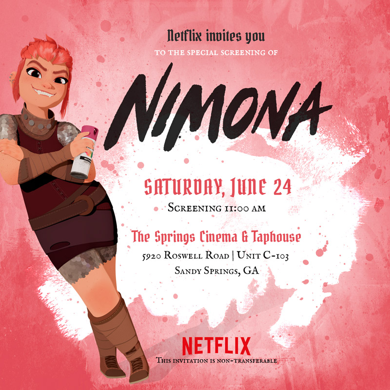 Details for the Nimona Movie Screening in Atlanta